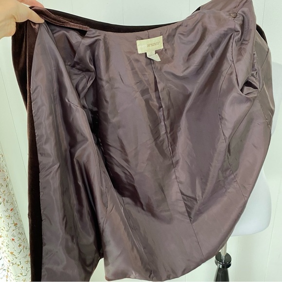 Very Veranesi Sz 22W Brown Velvet Floral Embroidered Jacket Blazer 3/4 Sleeve - Picture 10 of 13
